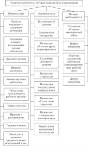 Перечень кадровых документов в организации